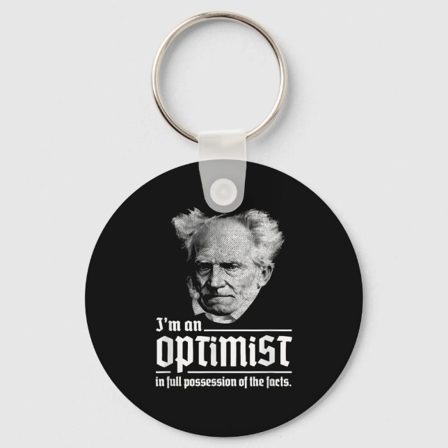 Optimist Arthur Schopenhauer Pessimism Pessimist P Keychain (Front)