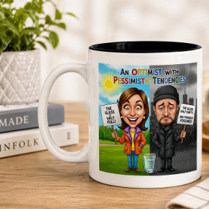 Optimist vs Pessimist Funny Mug Quote
