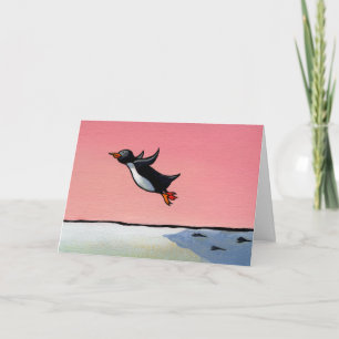 Optimiste éternel d'art de pingouin de carte de