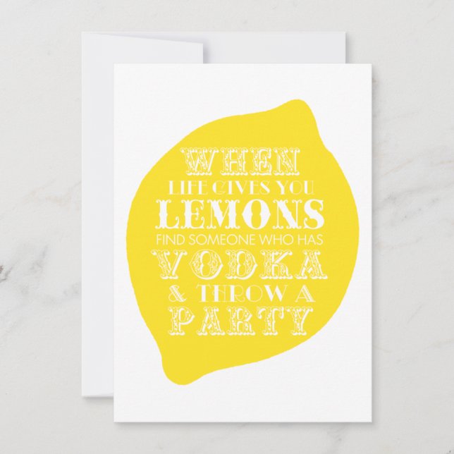 Optimistic Card | Lemon Party Theme (Front)