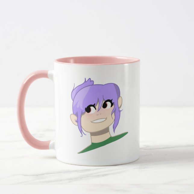 Optimistic female Cartoon Face Mug (Left)