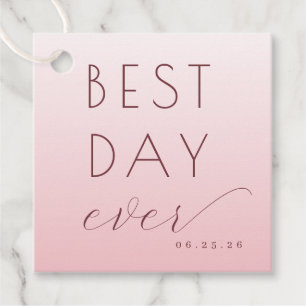 Optimistic Pink Typographic Celebration Favour Tags