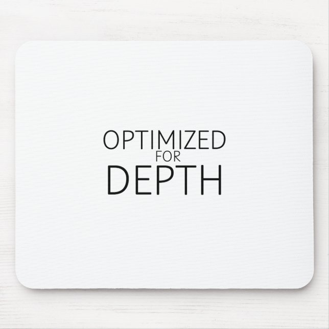 Optimized For Depth Minimalist Technical Mouse Pad (Front)