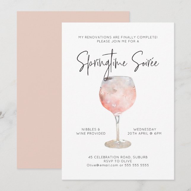 Option 3: Springtime Soiree Invitation (Front/Back)
