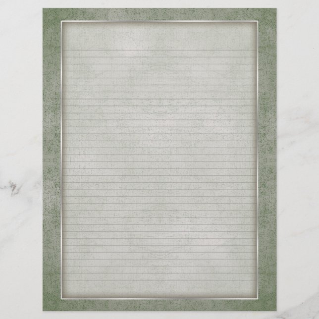 Optional Lines Letterhead with Aged Frame Green (Front)
