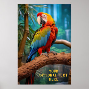 Optional Text Colourful Parrot Poster