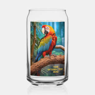 Optional Text Colourful Parrots Can Glass