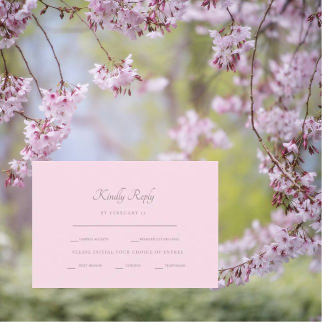 Options de dîner rose formelle RSVP (Créateur téléchargé)