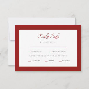 Options de dîner rouge hiver RSVP