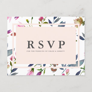 Options de repas de la carte postale RSVP rose pâl