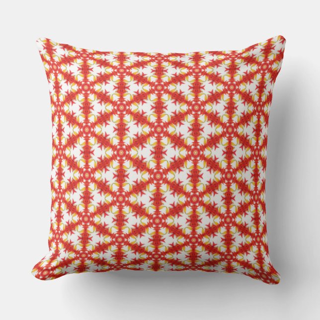 OPTIQUE DE RÉTRO ROUGE BRILLANT Lancer le coussin (Recto)