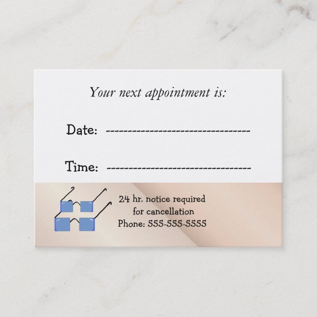 Optometrist Appointment Card (Front)