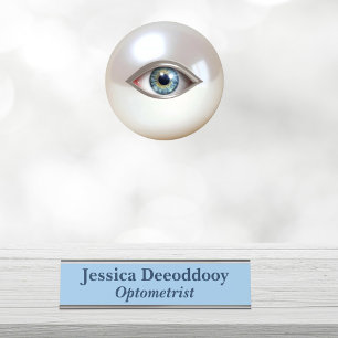 Optometrist Blue Desk Name Plate