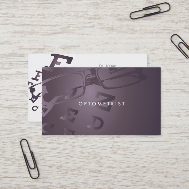 Optometrist business card (Front/Back In Situ)