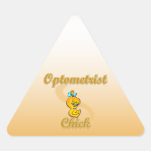 Optometrist Chick Triangle Sticker