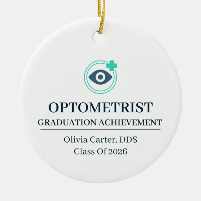Optometrist Custom Name Since Year Ceramic Ornament (Front)