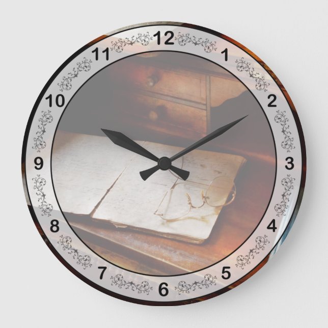Optometrist - Done for the night Large Clock (Front)