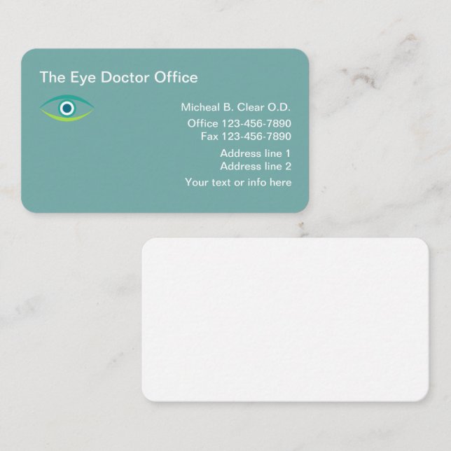Optometrist Eye Doctor Business Card (Front/Back)