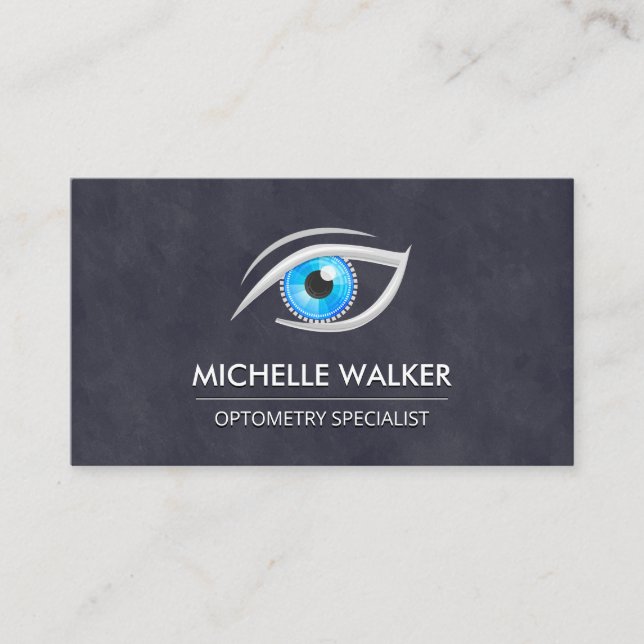 Optometrist | Eye Lens Logo Business Card (Front)