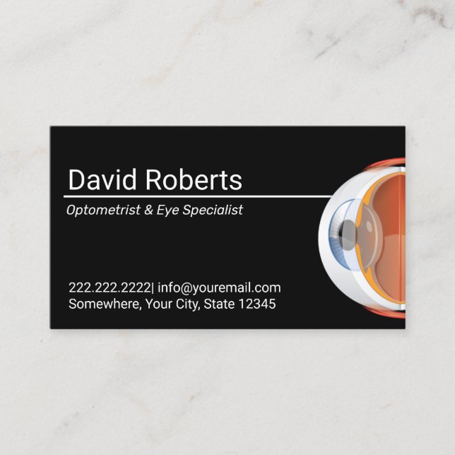 Optometrist & Eye Specialist Vision Care Business Card (Front)