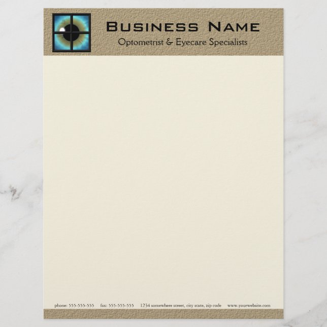 Optometrist & Eyecare Specialists Letterhead (Front)
