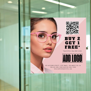 Optometrist Eyewear Business QR Code Window Cling