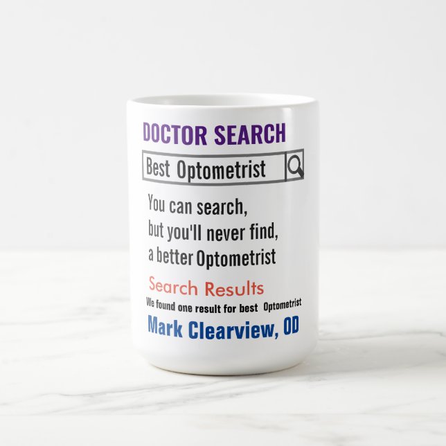 Optometrist Funny Search Gift Mug (Center)