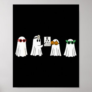 Optometrist Ghost Boo Center Halloween Optician  Poster