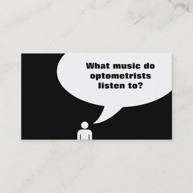 optometrist joke / music joke business card (Front)