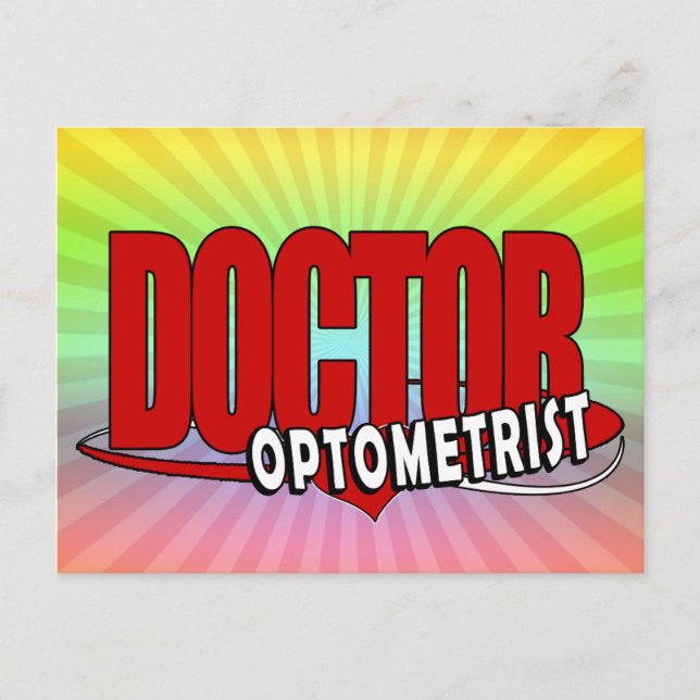 OPTOMETRIST LOGO DOCTOR BIG RED POSTCARD (Front)