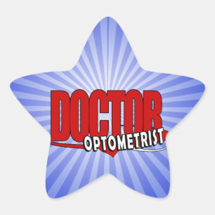 OPTOMETRIST LOGO DOCTOR BIG RED STAR STICKER