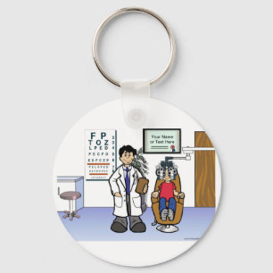 Optometrist - Male Cartoon by PrintedPerfection.co Keychain