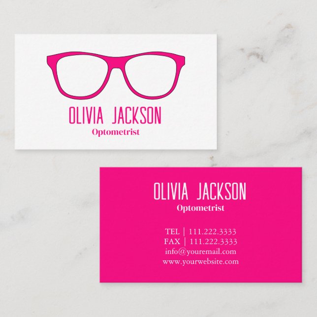 Optometrist Modern Eyewear Eye Glasses Business Card (Front/Back)