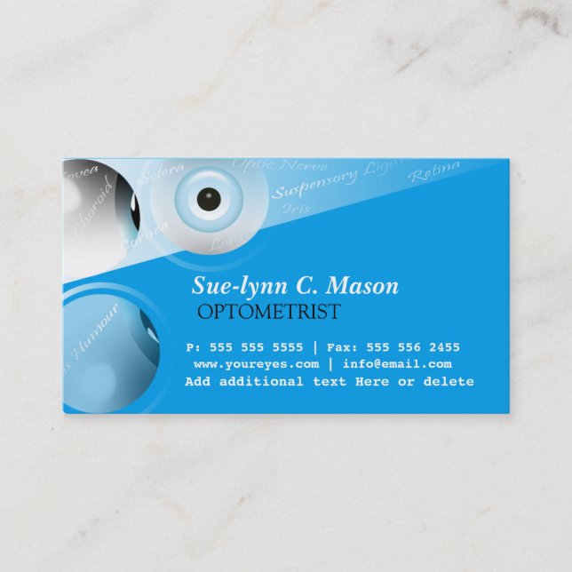 Optometrist Optometry Eyes Business Card (Front)