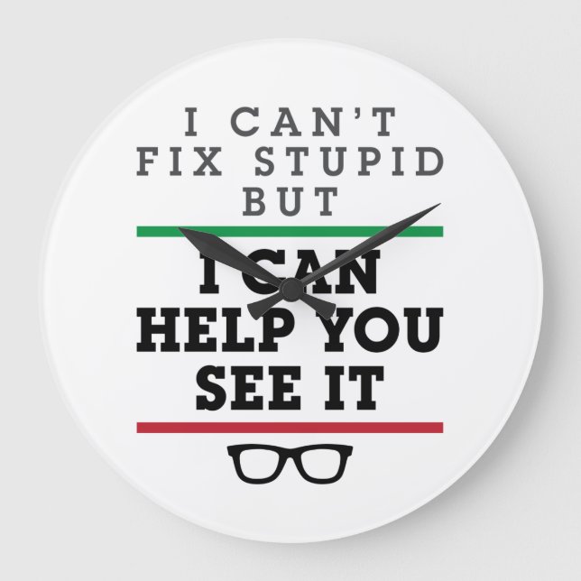 Optometrist Optometry Ophthalmology See Stupid Large Clock (Front)