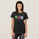 Optometrist Peace Love Optometry Blue Eye Doctor T-Shirt<br><div class="desc">A cute optometrist Christmas gift featuring a peace sign, heart, and a blue eye for a doctor of vision and eyesight. Peace Love Optometry t-shirt.</div>