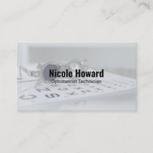 Optometrist   Phoropter   Eye Exam Chart Business Card