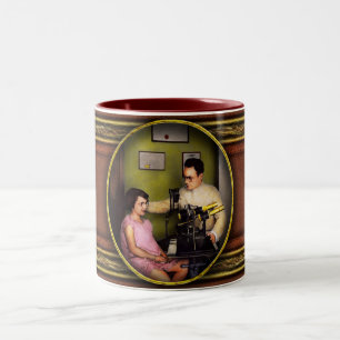 Optometrist - The eye exam 1929 Two-Tone Coffee Mug