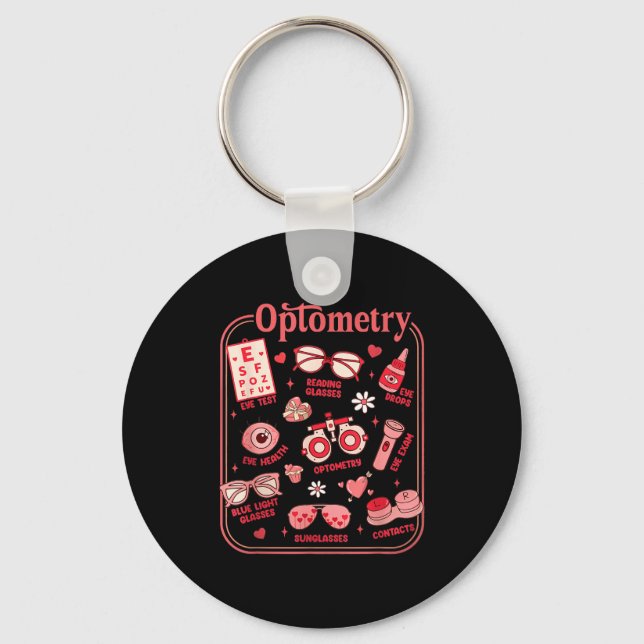 Optometrist valentines day optometry assistant keychain (Front)