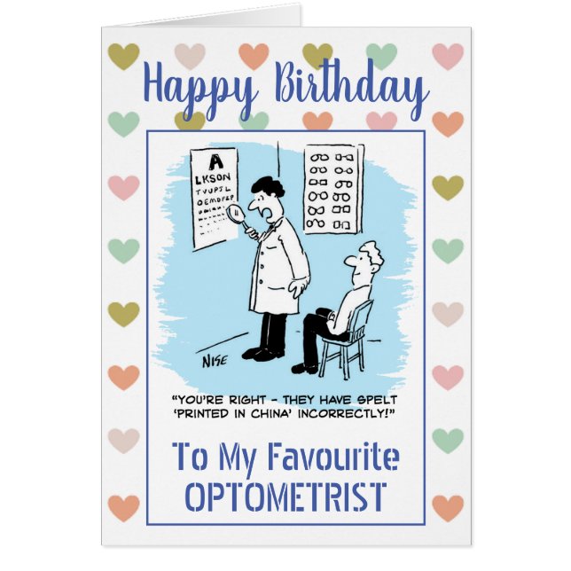 Optométriste de joyeux anniversaire (Devant)