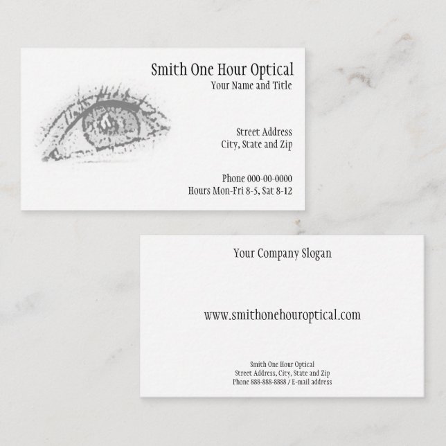 Optometrists Business Card (Front/Back)