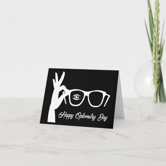Optometry Day Eyeglasses Silhouette Greeting Card (Front)