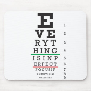 Optometry Eye Chart Illustration Mouse Pad