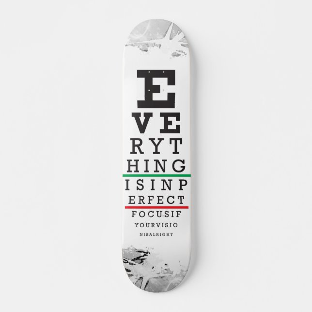 Optometry Eye Chart Illustration Skateboard (Front)