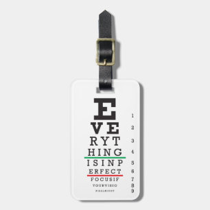 Optometry Eye Chart Luggage Tag