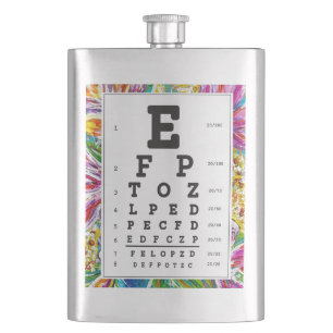 Optometry, Ophthalmology "Eye Chart" Flask