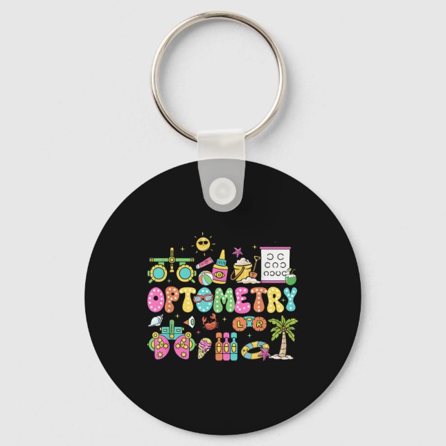 Optometry Summer Vibes Ophthalmology Tech Eye Doct Keychain (Front)