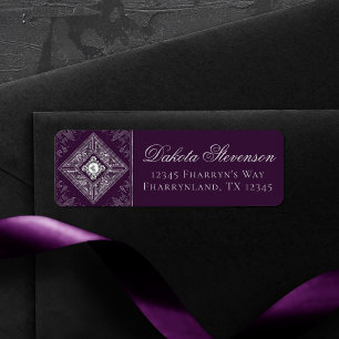 Opulence ornée   Purple et Silver Brooch Adresse