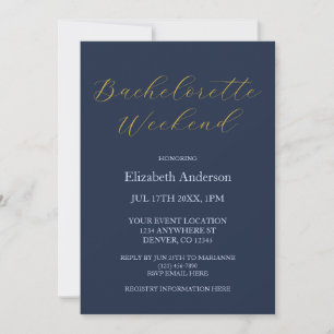 Opulent Blue Bachelorette Party Invitation
