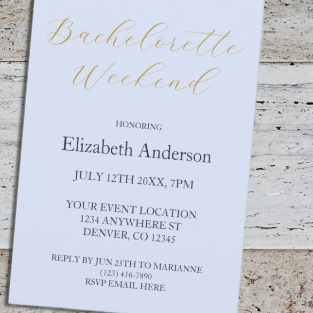 Opulent Blue Bachelorette Party Invitation (Creator Uploaded)